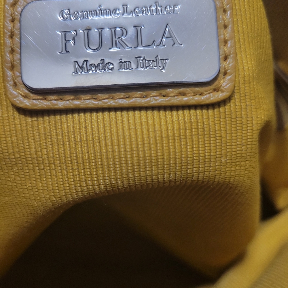 Furla Leather Mustard Dual Strap Handbag With Crossbody Strap - Picture 4 of 16